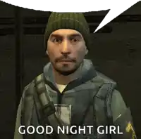 a video game character says good night girl