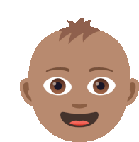 an illustration of a baby 's face with a big smile on his face