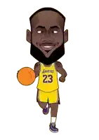 a cartoon drawing of a lakers player number 23