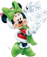 a cartoon of minnie mouse holding a snowflake in her hand