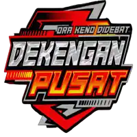 a red and black logo that says dekengan pusat on it