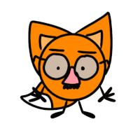 a drawing of a fox with glasses and a mustache