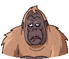 a cartoon of a gorilla with his eyes closed and his mouth open