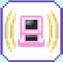 a pixel art illustration of a pink item with the number 8 on it