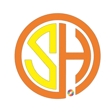 a logo for a company called sd with a flower in the middle