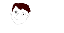 a drawing of a man 's face with red hair