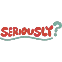 a logo that says seriously with a question mark underneath it