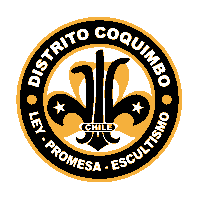 a logo for distrito coquimbo with a fleur de lis in the center