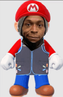 a mario character with a walmart vest