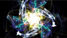 a computer generated image of a colorful swirl of light