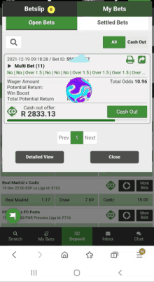 a screenshot of a sports betting app showing a detailed view of a bet