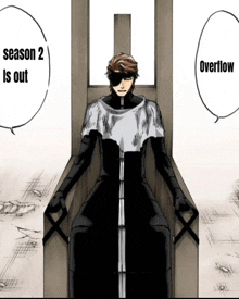 a man sitting on a throne with the words season 2 is out behind him