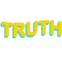 the word truth that is yellow and blue