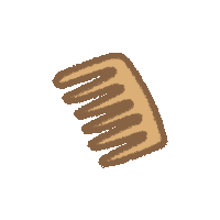 a brown comb on a white background with a few lines on it