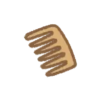 a brown comb on a white background with a few lines on it