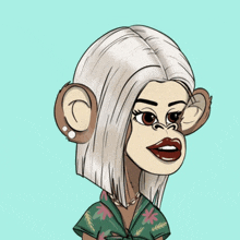 a cartoon of a woman with a monkey 's head