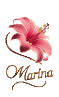 a pink flower with the name marina written on it