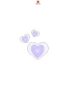 three purple hearts on a white background with a glowing circle in the bottom right corner