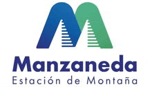 a blue and green logo for manzaneda