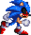 a pixel art of a sonic the hedgehog running on a white background .