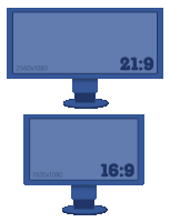 a 2560x1080 monitor and a 1920x1080 monitor