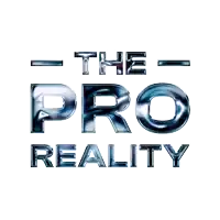 a logo for the pro reality show is shown on a white background