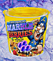 a container of capn crunch marble berries cereal