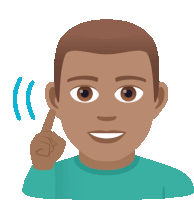 a cartoon drawing of a man with a finger in his ear