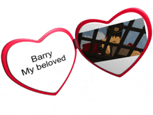 a pair of heart shaped sunglasses with the words barry my beloved on them