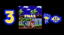 a picture of sonic the hedgehog and knuckles with the number 3 in the middle