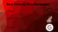 a red background with best friends of a developer written on it