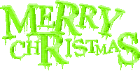 the word merry christmas is written in green