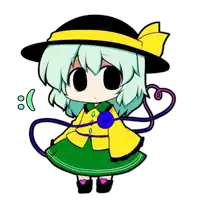 a cartoon drawing of a girl with green hair and a hat