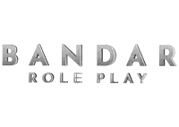 a silver logo for bandar role play