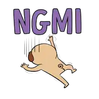 a cartoon of a dog falling with the word ngmi above it