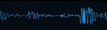 a blue waveform on a black background with a few lines on it