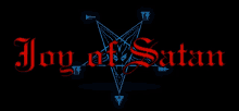 a logo for joy of satan with a pentagram on it