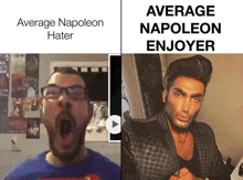 average napoleon hater and average napoleon enjoyer are displayed