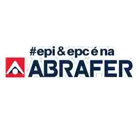 a blue and red logo for abrafer with a red triangle