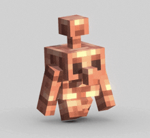 a 3d model of a minecraft character with a glowing head