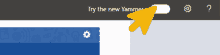 a yellow arrow pointing to the try the new yammer button