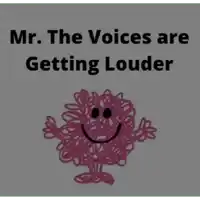 mr. the voices are getting louder with a drawing of mr. smiley