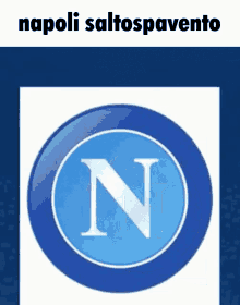 a blue button with the letter n on it