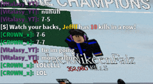 a screenshot of a video game that says champions on the top