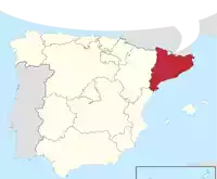 a map of spain with the province of barcelona highlighted