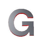 a letter g with a red outline on a white background