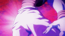 a close up of a person 's butt in a pink and purple background .