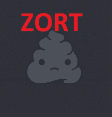 a cartoon drawing of a pile of poop with the word zort written above it