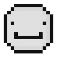 a pixel art of a smiley face with a black border and a smile .