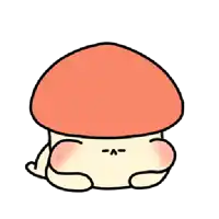 a cartoon drawing of a mushroom with a red hat on its head